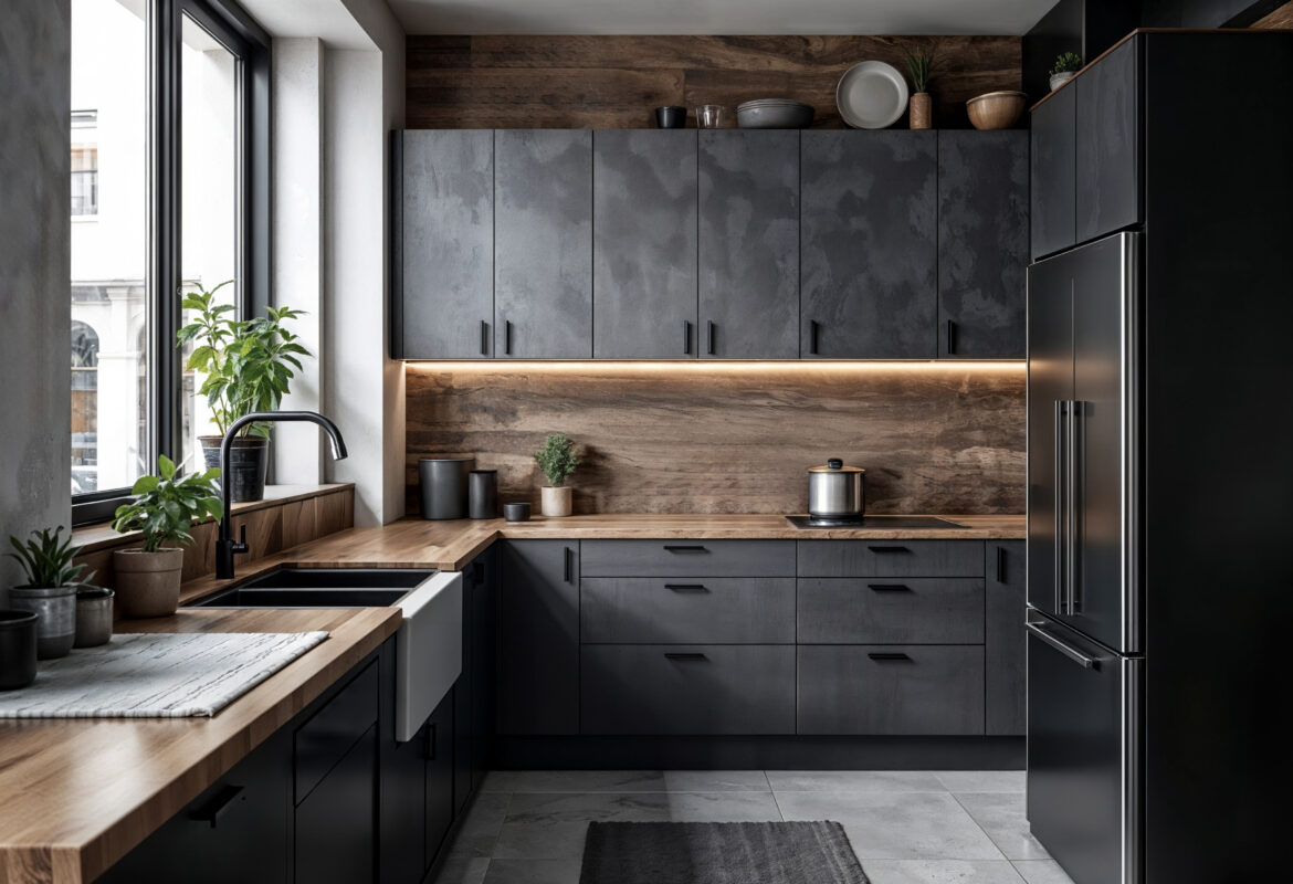 modern-kitchen-interior-with-dark-cabinets-wooden-countertops